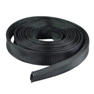 BRAIDED SLEEVING FLAT3 EXP OD4mm - PER METER PET3-BK