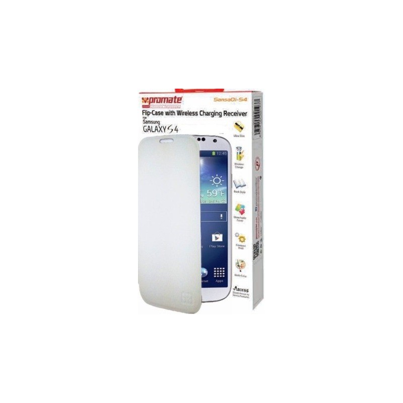 Promate  6959144001951  SansaQi-S4 Flip-Case with Wireless Charging Receiver-White 