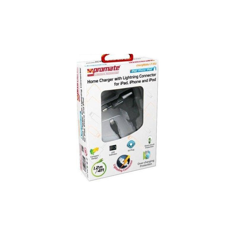 Promate 6959144000015  Chargmate LT-EU Multifunction Lightning Home Charger For iPad, iPhone And iPod