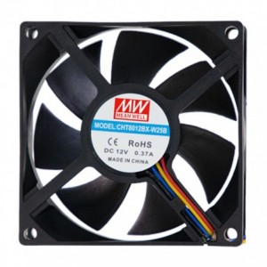 AXIAL COOLING FAN BALL BEAR. 80sqx25mm 4-W 12VDC 0.23A CHT8012BX-W25B