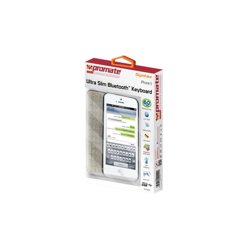 Promate  6959144000299  Syntax Cover Charger And Bluetooth Keyboard For iPhone 5