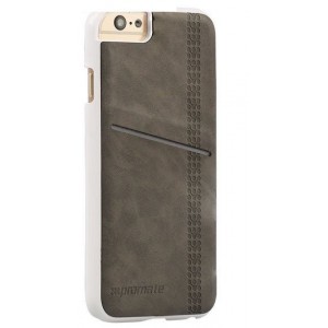 Promate 6959144016634  Slit-i6P Classy Snap-On Leather Case with Card Slot - Grey