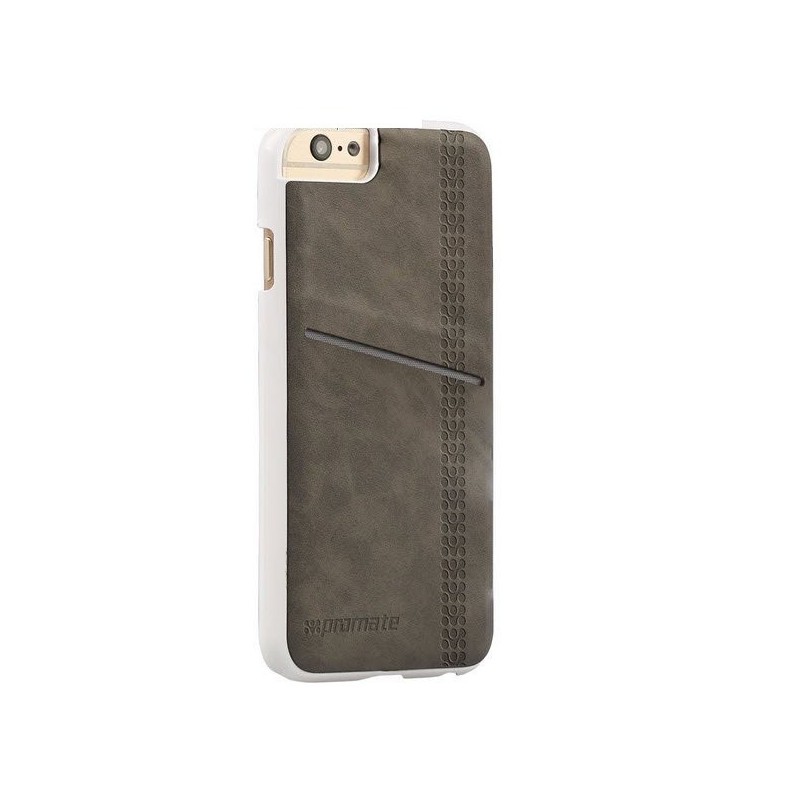 Promate 6959144016634  Slit-i6P Classy Snap-On Leather Case with Card Slot - Grey
