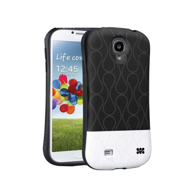 Promate  6959144005973 Cameo.S4-Cameo-Drip Patterned Flexi-Grip Snap On Case for Samsung Galaxy S4-Black
