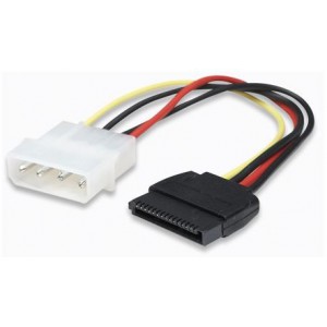 Manhattan  342766  SATA Power Cable - 4 Pin to 15 Pin, 16 cm (6.3 in.)