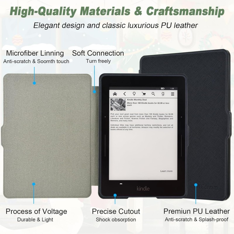 Kindle Voyage Case 2014 - The Thinnest and Lightest Premium PU