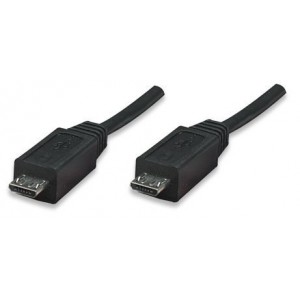 Manhattan 307482  Micro USB B Male to USB Micro B Male 1M Cable -Black