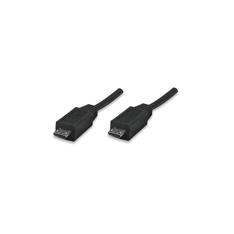 Manhattan 307482  Micro USB B Male to USB Micro B Male 1M Cable -Black