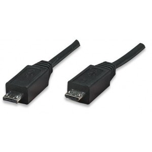 Manhattan  307437  Micro USB B Male to USB Micro A Male 1M Cable - Black