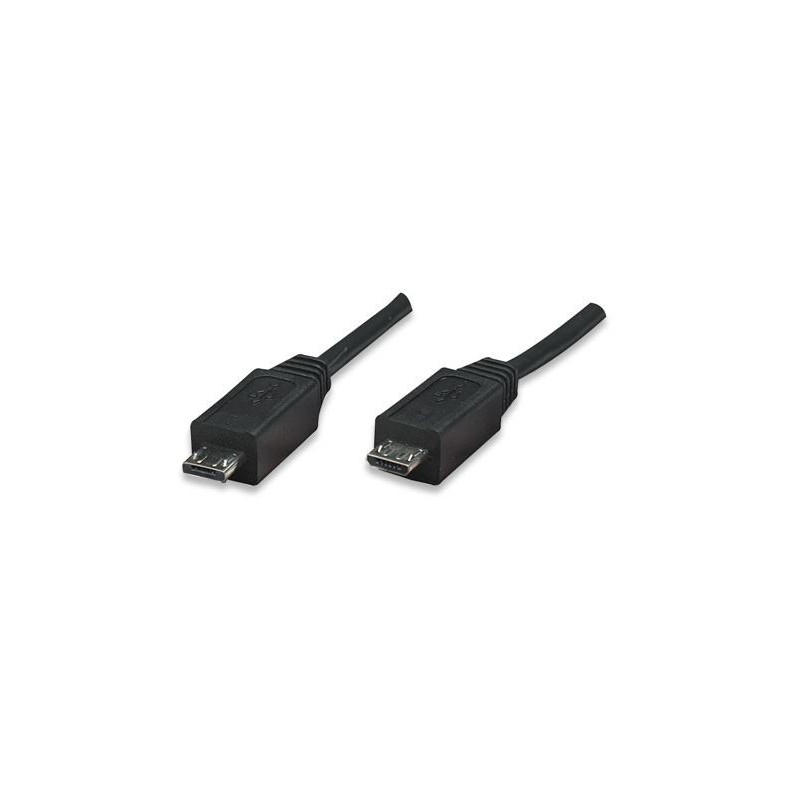 Manhattan  307437  Micro USB B Male to USB Micro A Male 1M Cable - Black