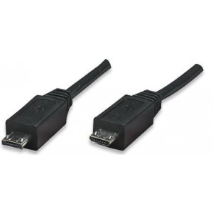 Manhattan 307444  Micro USB B Male to USB Micro A Male 1.8M Cable -Black