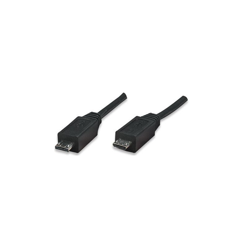 Manhattan 307444  Micro USB B Male to USB Micro A Male 1.8M Cable -Black