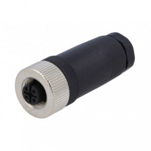 4W Solder Socket Inline M12 Sensor Connector PB-M12A-04P-FF-SL7001-00A(H)