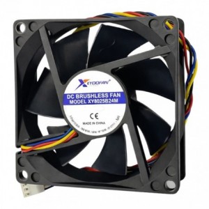 24VDC AXIAL FAN 80sqx25mm BAL 41CFM LEAD 4-WIRE XD8025B24M