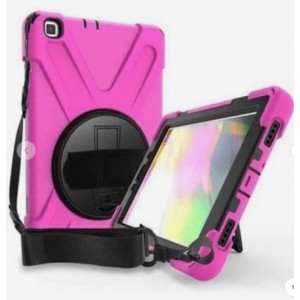 TUFF-LUV Armour Jack Rugged Case (includes Armstrap and Handstrap) for the Samsung Galaxy Tab A9+ (2023) 11" (SM-X210/SM-X216) - Pink (for charging - this Tablet - Chargers via USB-C)   - 1 Year Warra