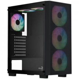 Aerocool B509A Black Mid tower case - Includes 120mm ARGB Fan x 6 - ATX - 5x 2.5'' or 3x3.5'' - 360mm Radiator.