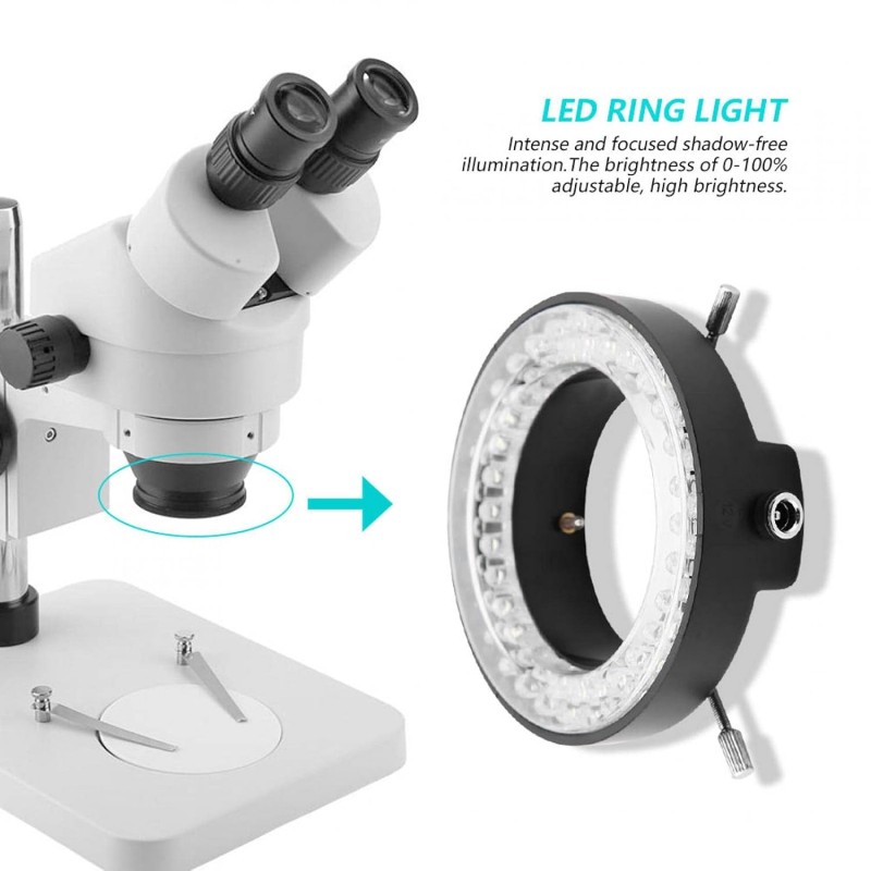 LED Microscope Ring Light 3.5W for Microscopes - Brightness 100-240V ...