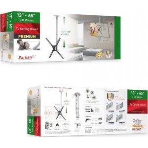 Barkan Full Motion Ceiling TV Mount for 13" to 65" Screens