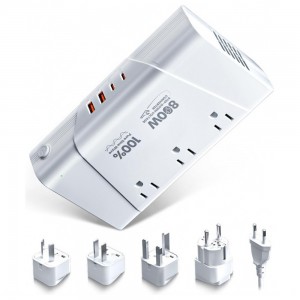 800W US USA Transformer Voltage Converter - with 60Hz output (220V-240V to 110V-120V) - White