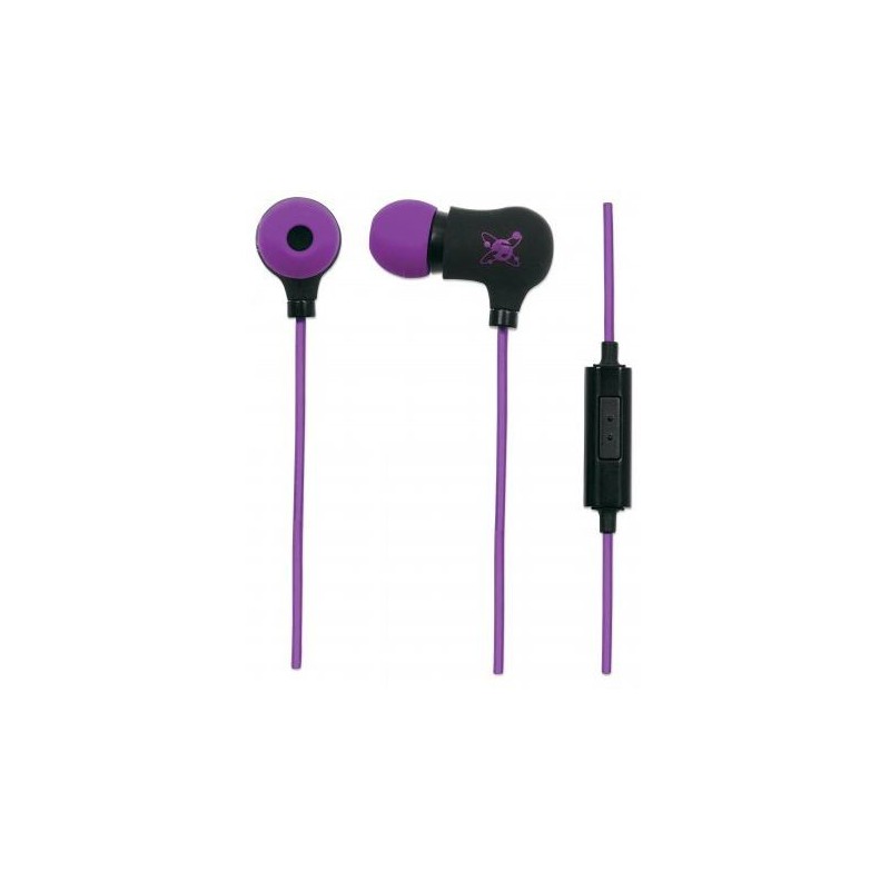 Manhattan  178877  Sound Science Nova Sweatproof Earphones - Lightweight  Earphones with In-Line Mic, Black-Purple