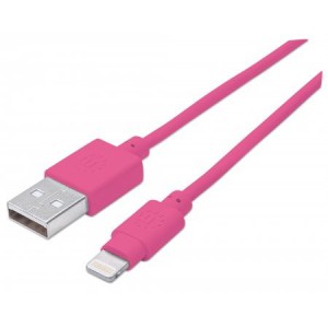 Manhattan 394222  iLynk Lightning Cable Type A Male to 8 Pin Male, 1 m (3 ft.), Pink