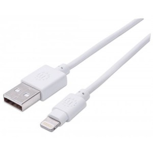 Manhattan  390866 iLynk Lightning Cable -A Male / 8-Pin Male, 3 m (10 ft.), White