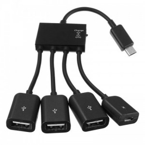 Tuff-Luv  H11_75  Portable OTG Adapter 4 in 1 Micro USB Hub - Black