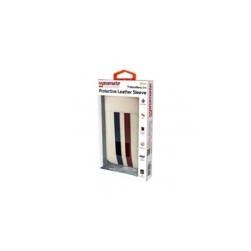 Promate  5959144000139  Zino BlackBerry Z10 Protective Leather Sleeve - White 