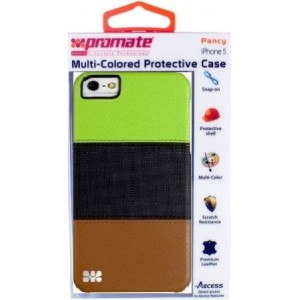 Promate  1161815161436  Pancy iPhone 5 Multi-Colored Protective Case -Green/Black/Brown