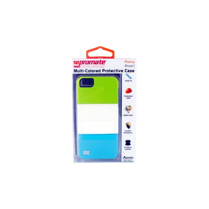 Promate  161815161437  Pancy iPhone 5 Multi-Colored Protective Case - Green/White/Blue