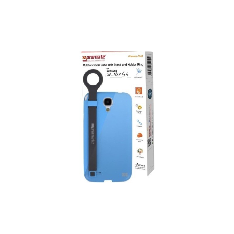 Promate 6959144001821  Pless-S4 Multifunctional Case with a Stand and a Holder Ring for Samsung Galaxy S4-Blue