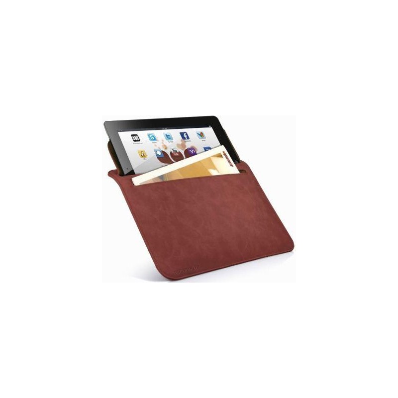 Promate  6161815981336-B  iSleeve.2 iPad Premium Protective Horizontal Shamwa Leather Case -Brown