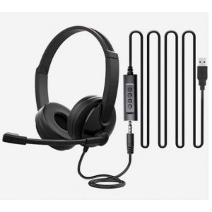 TUFF-LUV Dual Headset Connectivity  USB-C &amp; 3.5MM with Microphone - for Call Centre Head Set - Black   - 1 Year Warranty