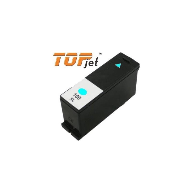 TopJet TJ-100C Generic Replacement Ink Cartridge for Lexmark 100XL LE14N1069BP  - High Yield Cyan