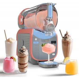 Blue &amp; Peach Ninja SLUSHi™ Max - 4.4L Smart Frozen Drink Maker with SlushAssist™ Technology | With Transformer
