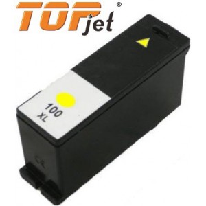 Topjet TJ-100Y Generic Replacement Ink Cartridge for Lexmark 100XL LE14N1071BP -  High Yield Yellow