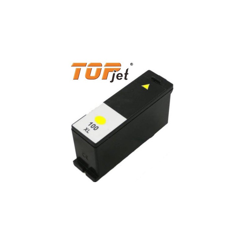 Topjet TJ-100Y Generic Replacement Ink Cartridge for Lexmark 100XL LE14N1071BP -  High Yield Yellow