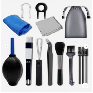 TUFF-LUV 12 IN 1 Multifunctional cleaning kit - Products include: shaft puller X2- magic cloth (20CM X 20CM)- cloth (15CM X 15CM)- waterproof storage bag- air blower- combination brush- key puller- de