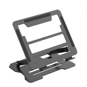 Tuff-Luv - Height Adjustable Mobile Ergonomic Laptop Riser and Cooling Stand - Carbon Steel - for up to 13" - 17" Laptops - Black