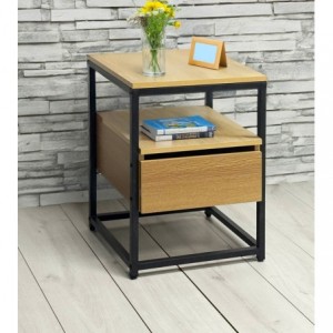 Fine Living Athens Side Table - Wood Top - Finery