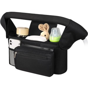 Universal Stroller Organizer with Insulated Cup Holder Detachable Phone Bag &amp; Shoulder Strap