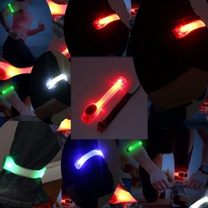 Safety LED Light Arm Band Reflective Silicon Strap-Red