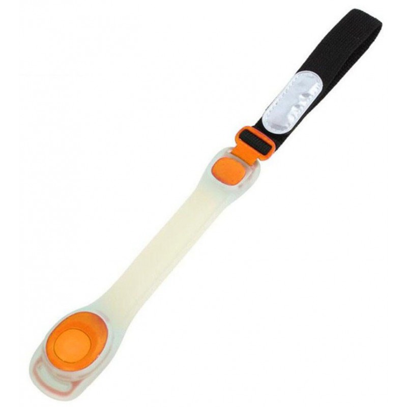 Safety LED Light Arm Band Reflective Silicon Strap-Orange