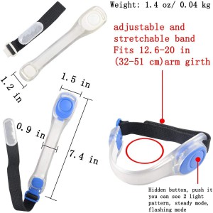 Safety LED Light Arm Band Reflective Silicon Strap-Red