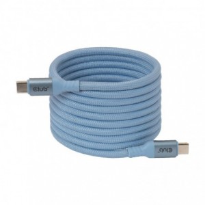Club3D CAC-3030 2m USB Type-C Magnetic-Coil 240W PD3.1 Cable - Blue