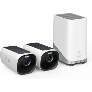 eufyCam S330 (eufyCam 3) 2-Cam Kit | Outdoor Wireless 4K Camera with Solar Panel