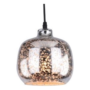 230VAC 60W 1XE27 Pendant GLASS/ Chrome 180MM Dia.