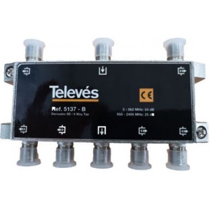 6 Way Tap 24dB Sat 5-2400Mhz