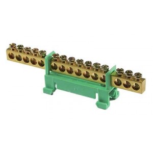 75A 15-WAY Din Mount Terminal Strip Green