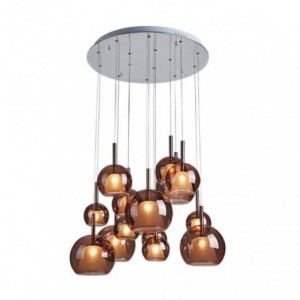 230V 15X20W G4 Pendant Glass And Rose Gold
